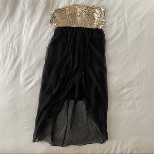 Black and gold sequin Alice + Olivia dress